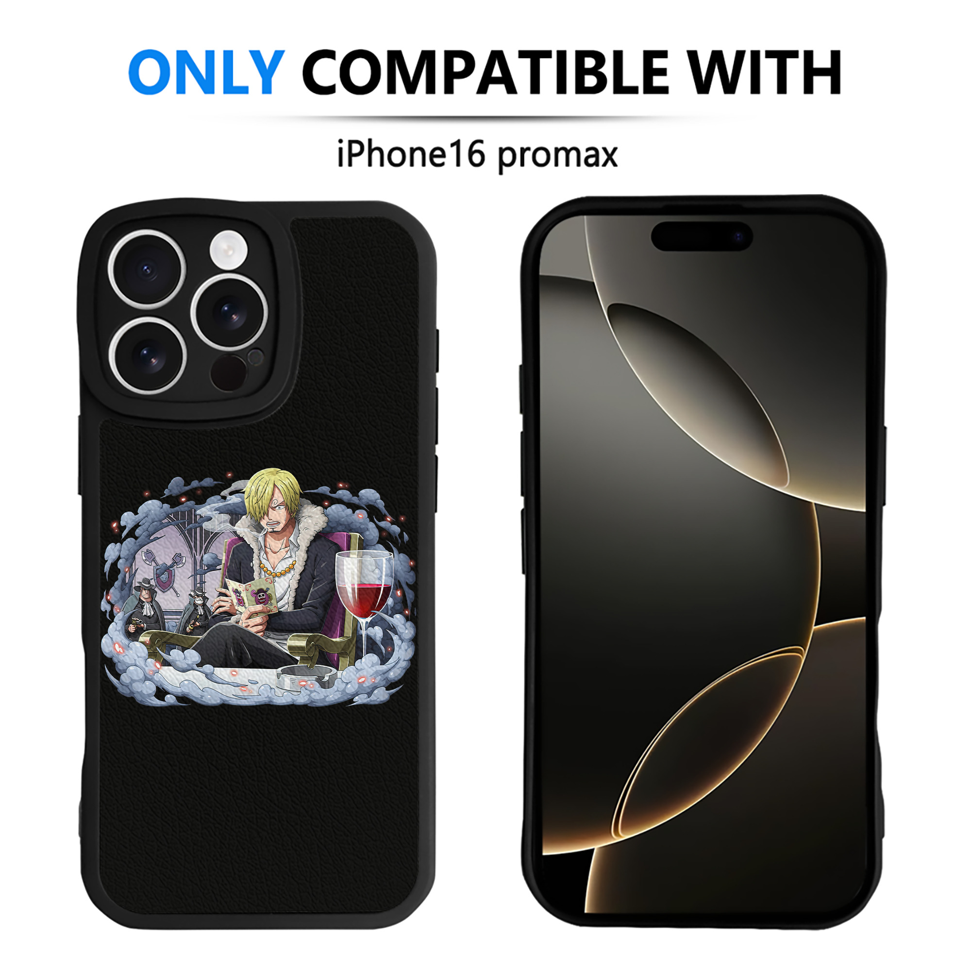（画像用） ワンピース サンジ ONE PIECE Sanji 【iPhone 16シリーズ対応】シリコンスマホケース（レザー調） 材質：シリコン